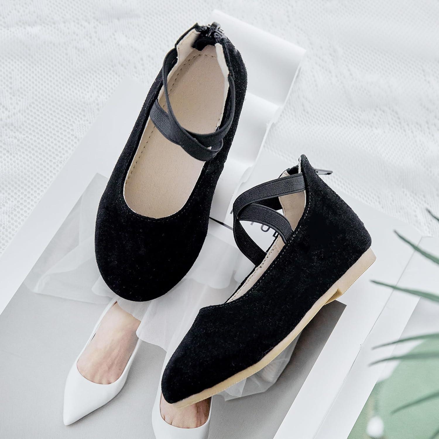 imageKiderence Toddler Girls Dress Shoes Little Kids Mary Janes Ballet Flats ToddlerF617 Black