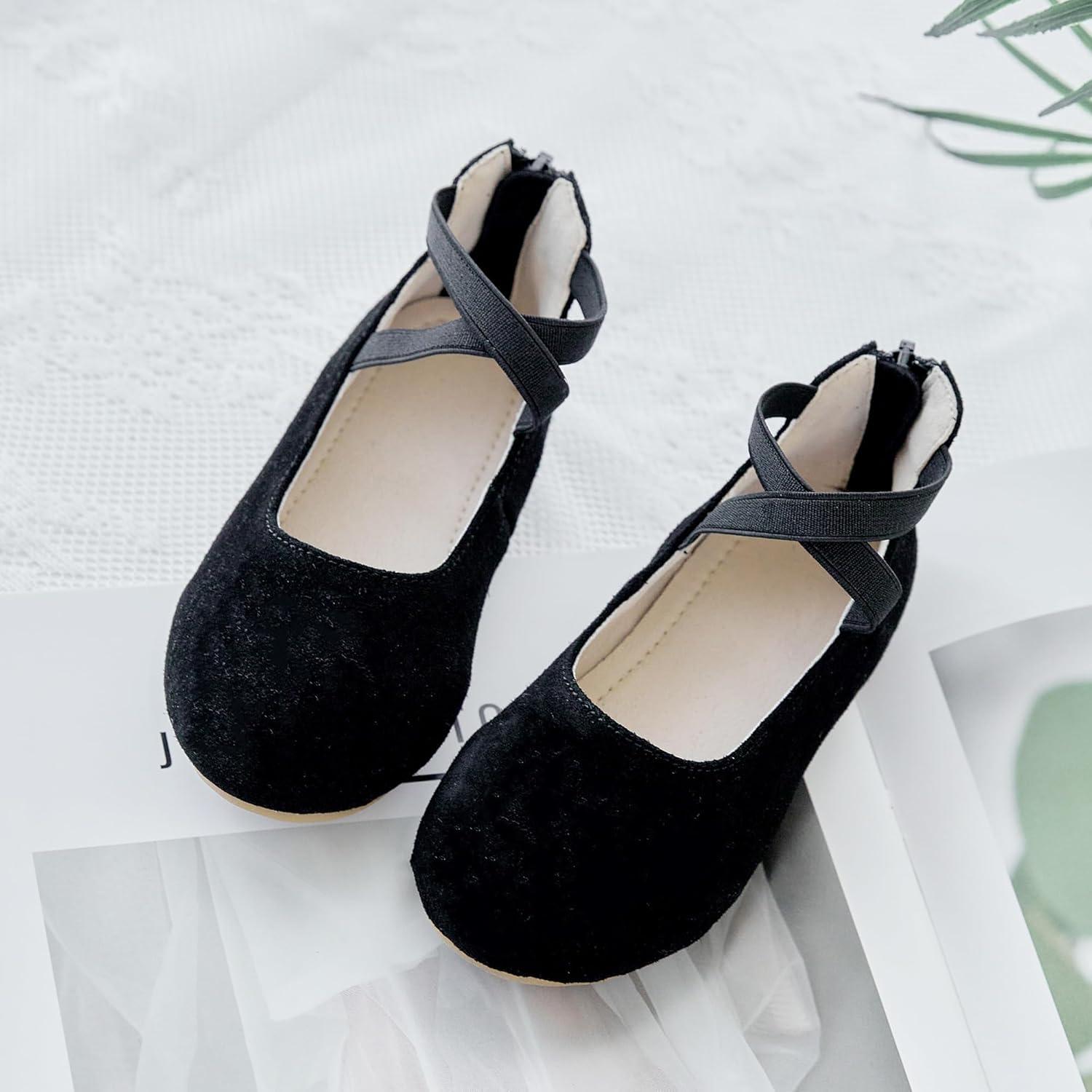 imageKiderence Toddler Girls Dress Shoes Little Kids Mary Janes Ballet Flats ToddlerF617 Black