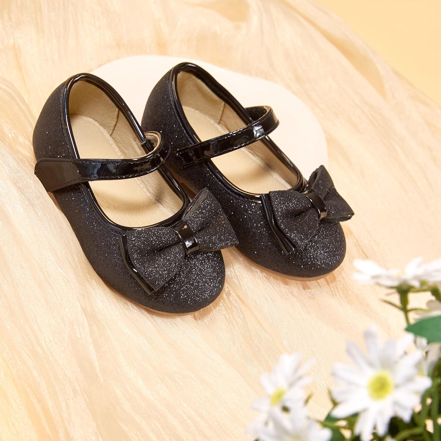imageKiderence Toddler Girls Dress Shoes Little Kids Mary Janes Ballet Flats ToddlerF640 Black