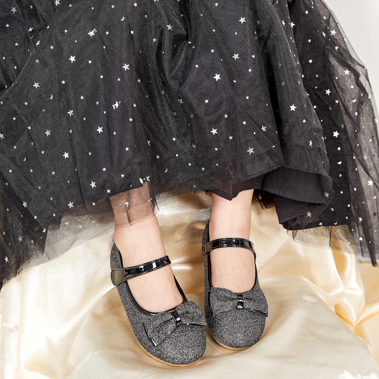 imageKiderence Toddler Girls Dress Shoes Little Kids Mary Janes Ballet Flats ToddlerF640 Black