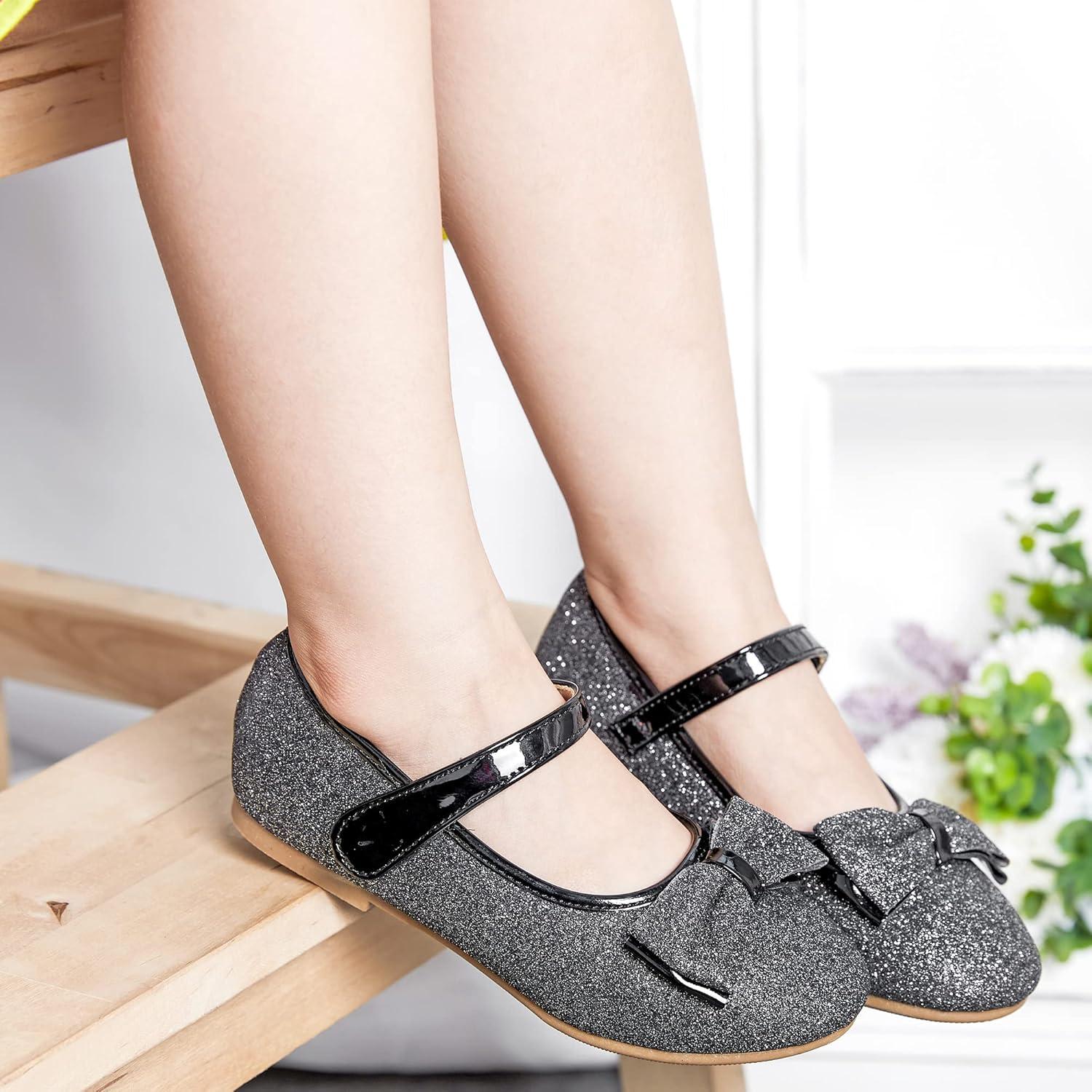 imageKiderence Toddler Girls Dress Shoes Little Kids Mary Janes Ballet Flats ToddlerF640 Black