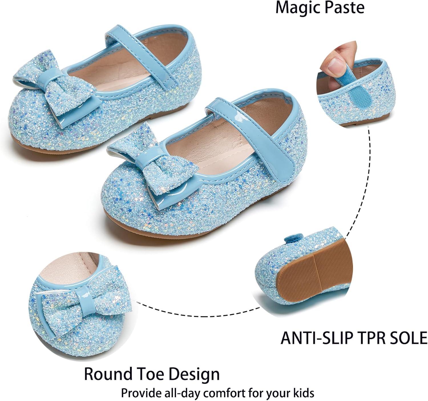 imageKiderence Toddler Girls Dress Shoes Little Kids Mary Janes Ballet Flats ToddlerF640 Light Blue