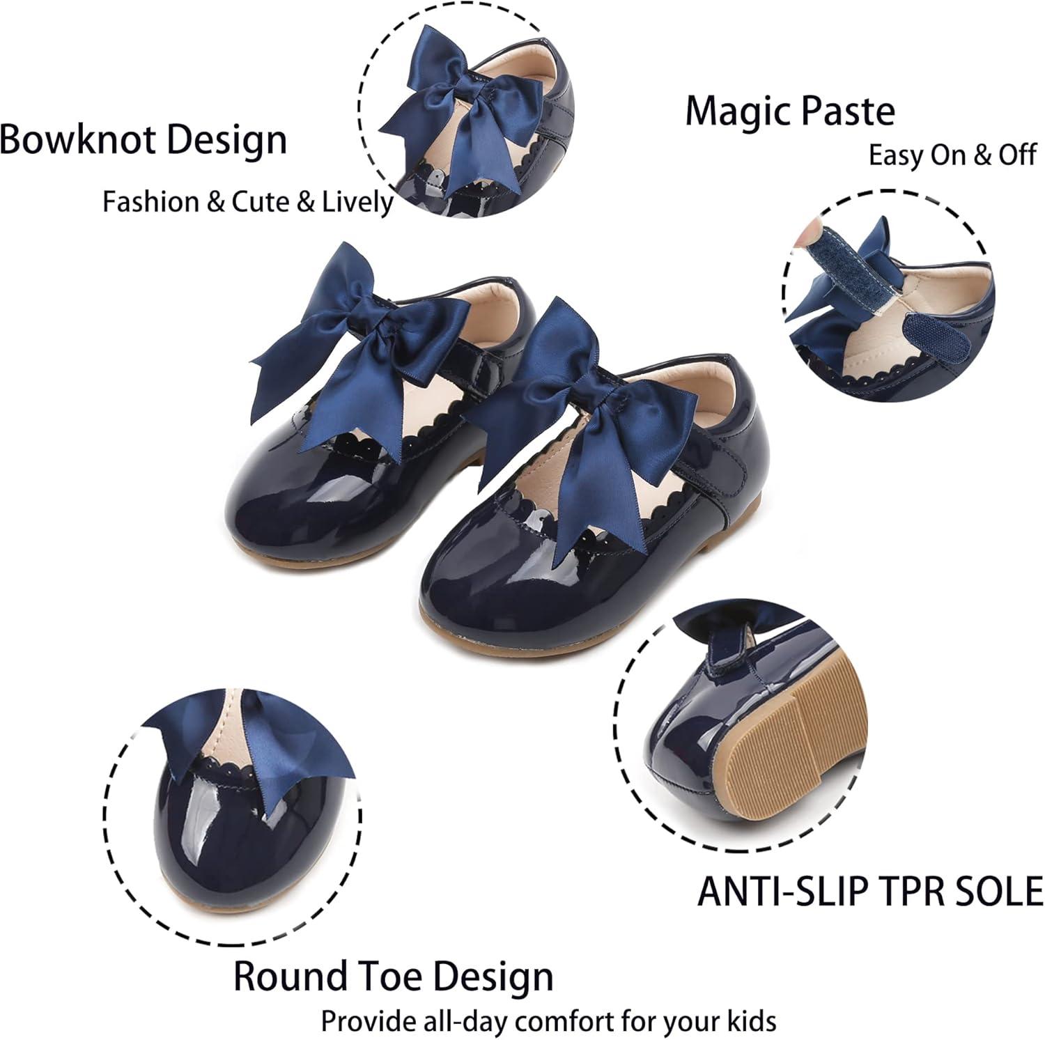 imageKiderence Toddler Girls Dress Shoes Little Kids Mary Janes Ballet Flats ToddlerFg04 Blue