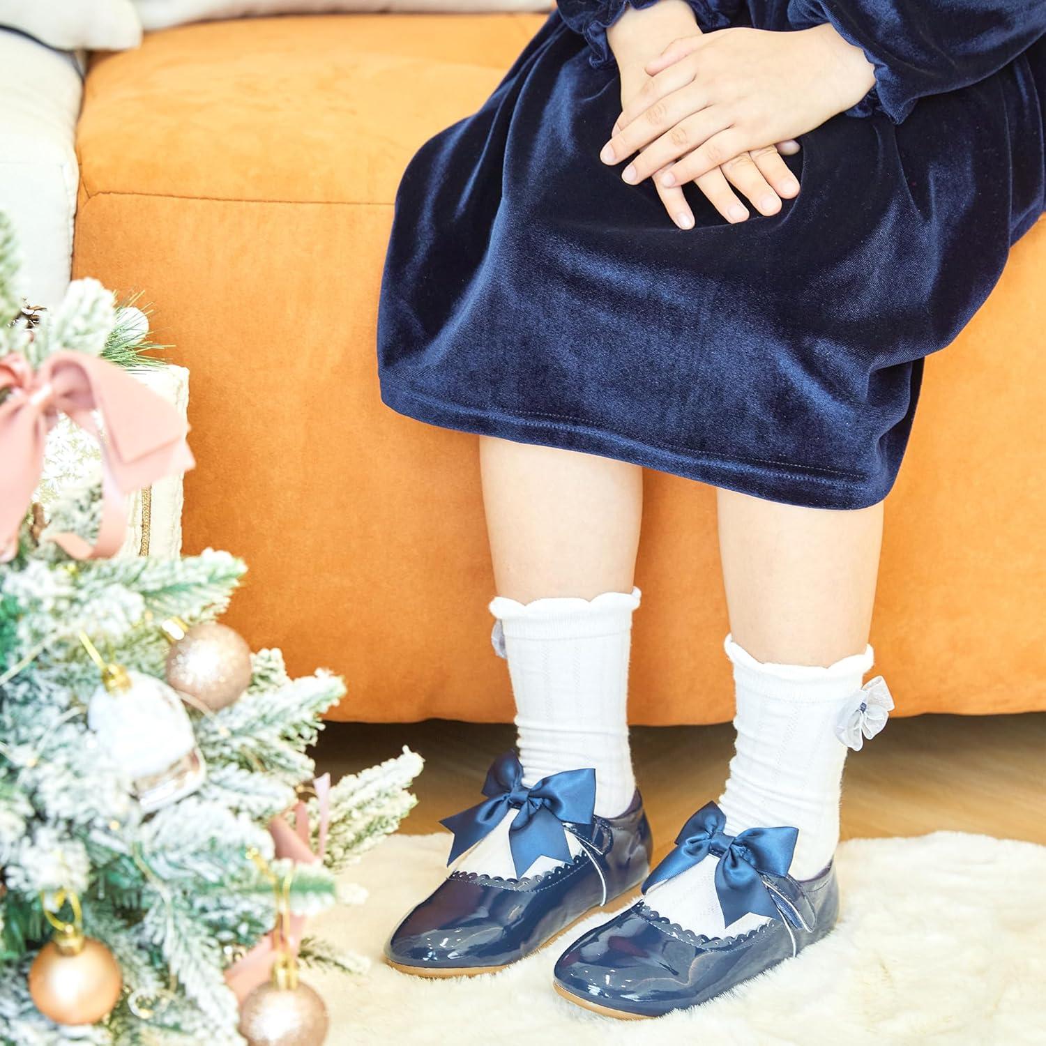 imageKiderence Toddler Girls Dress Shoes Little Kids Mary Janes Ballet Flats ToddlerFg04 Blue