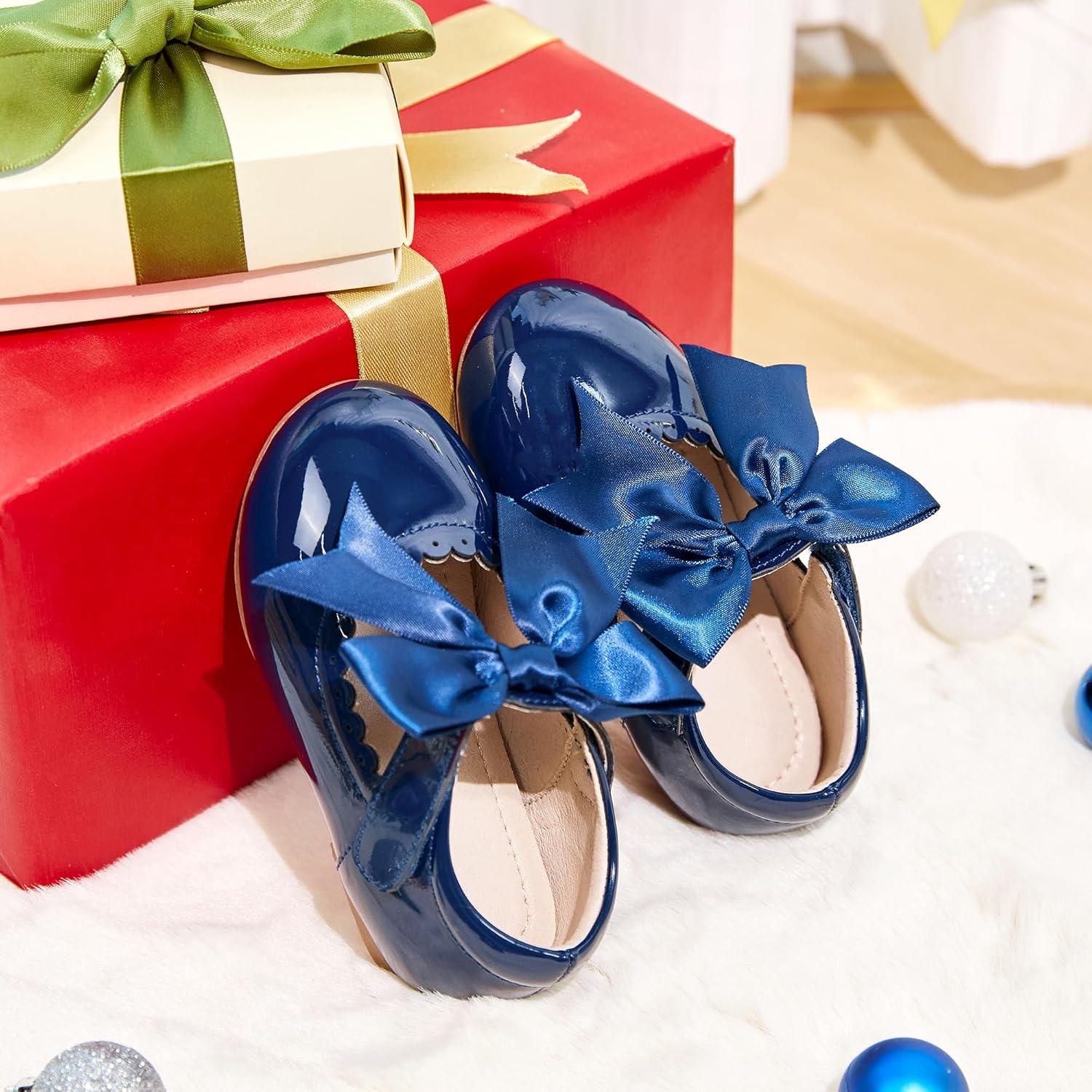 imageKiderence Toddler Girls Dress Shoes Little Kids Mary Janes Ballet Flats ToddlerFg04 Blue