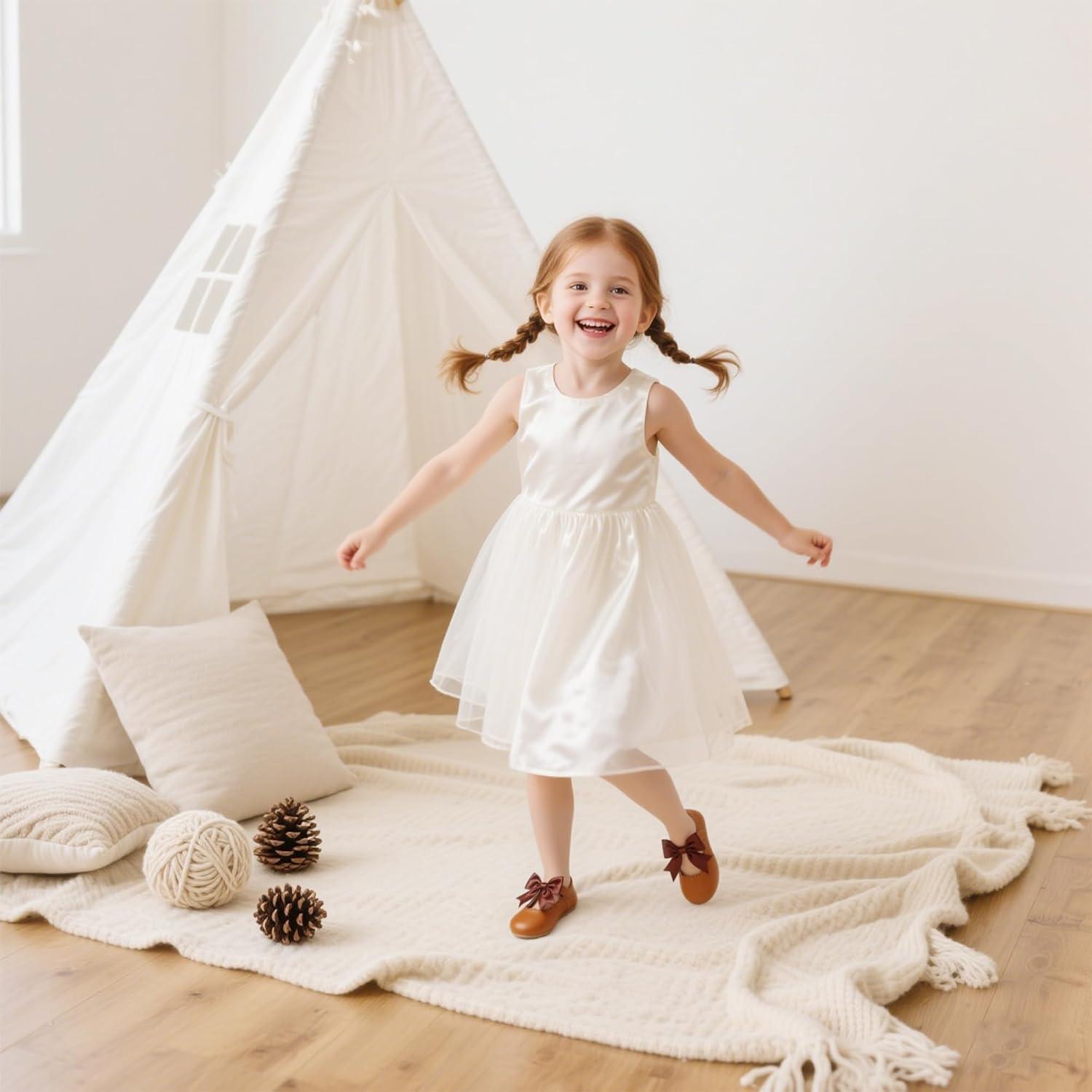 imageKiderence Toddler Girls Dress Shoes Little Kids Mary Janes Ballet Flats ToddlerFg04 Brown