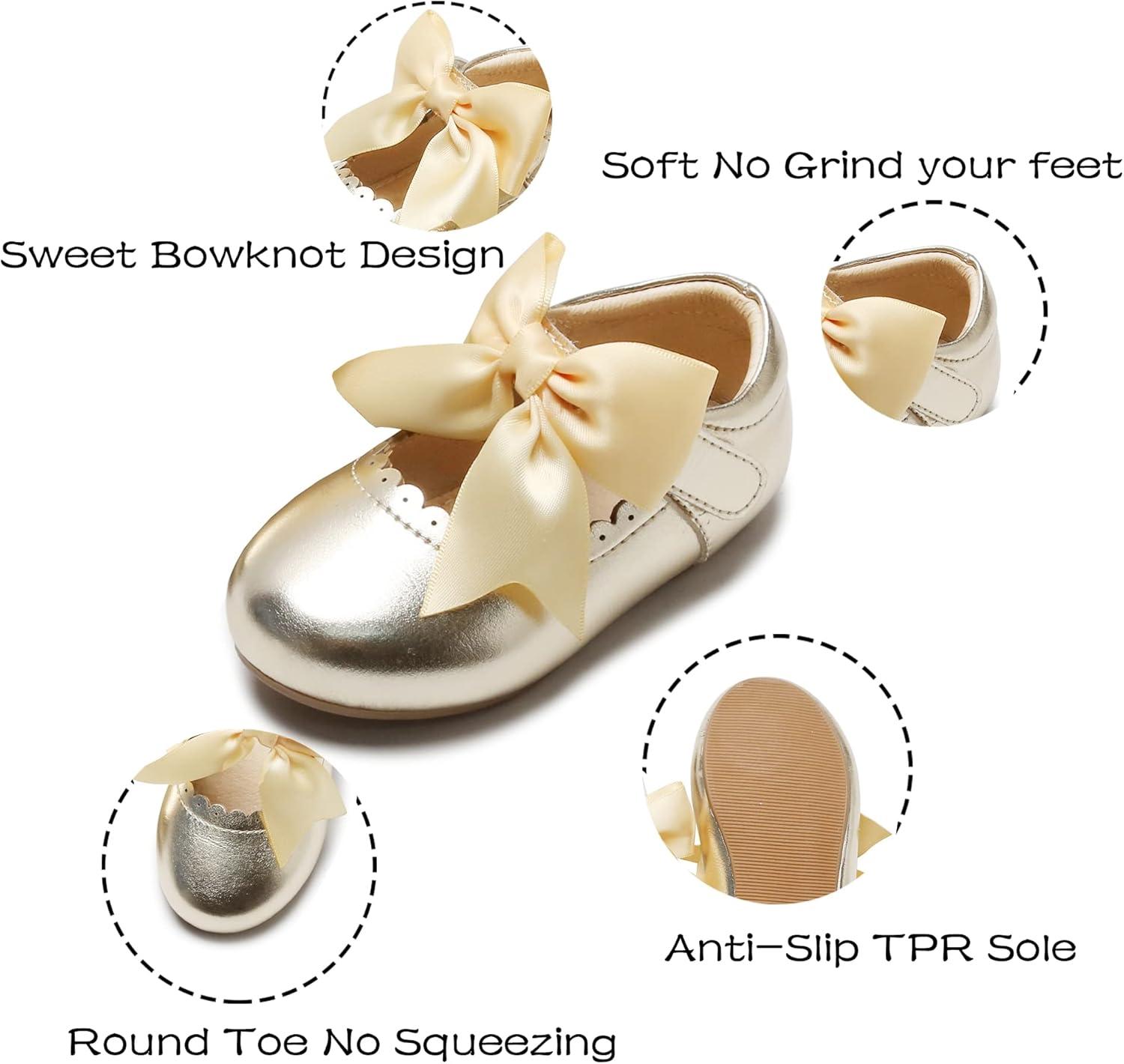 imageKiderence Toddler Girls Dress Shoes Little Kids Mary Janes Ballet Flats ToddlerFg04 Gold