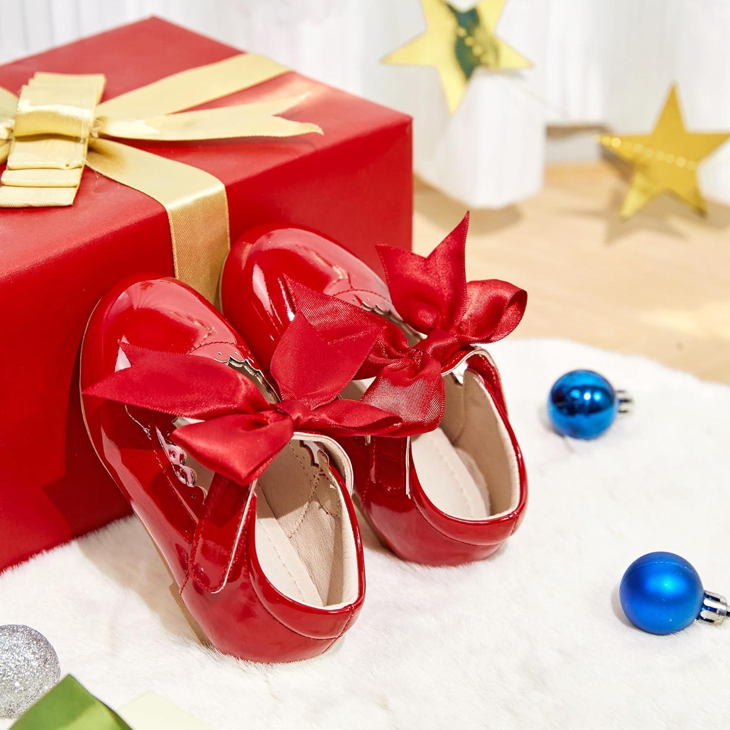 imageKiderence Toddler Girls Dress Shoes Little Kids Mary Janes Ballet Flats ToddlerFg04 Red