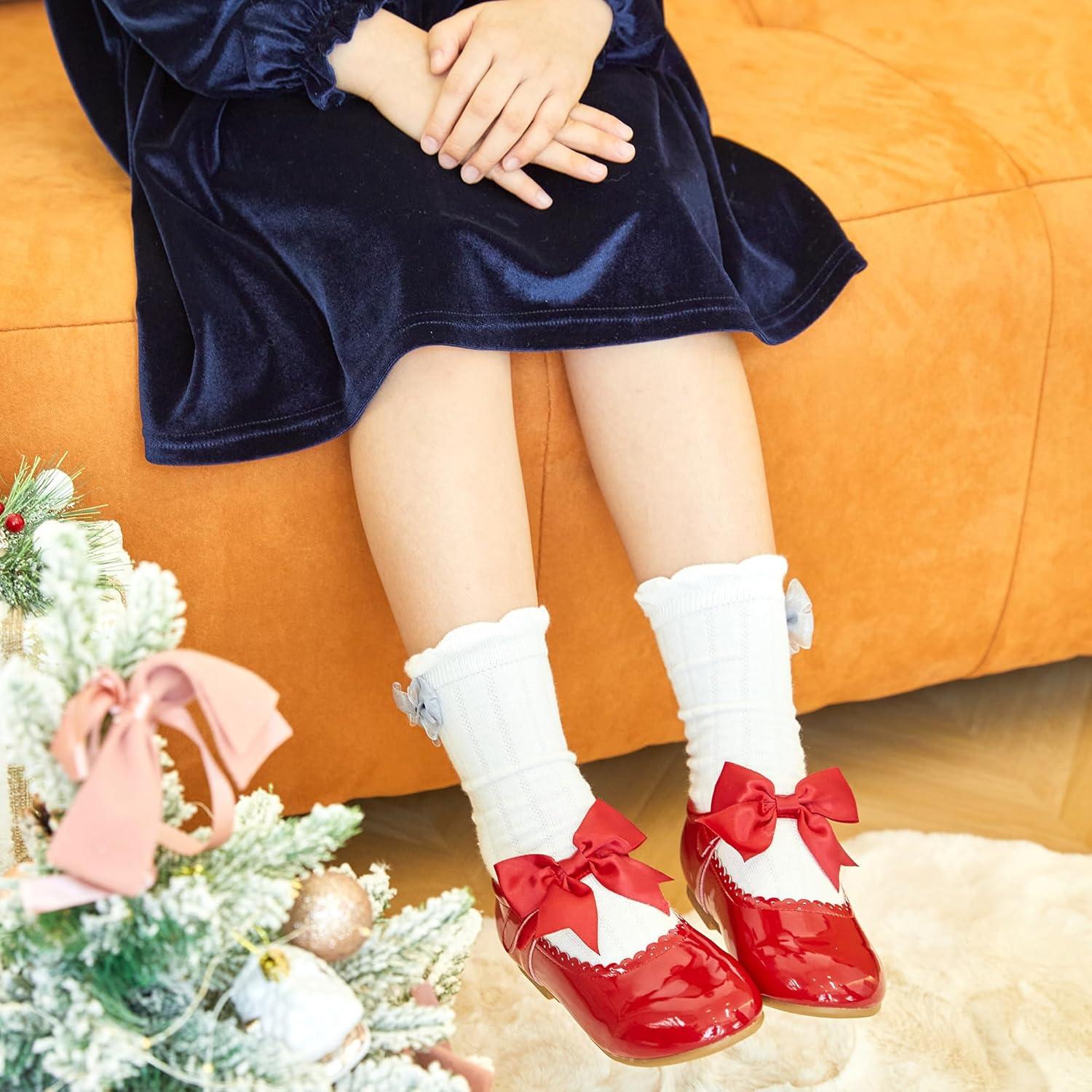 imageKiderence Toddler Girls Dress Shoes Little Kids Mary Janes Ballet Flats ToddlerFg04 Red