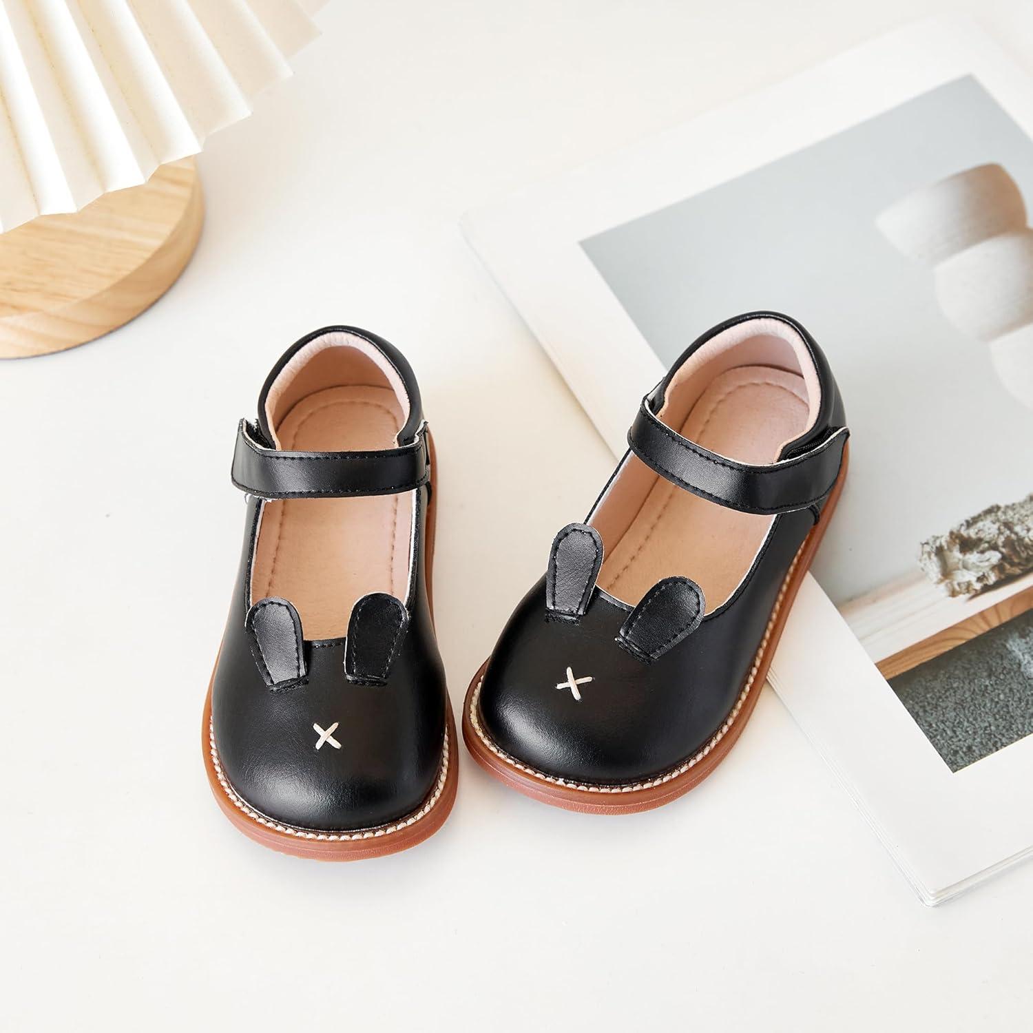 imageKiderence Toddler Girls Mary Jane Dress Shoes Little Girls School Oxford FlatsC H01 Black