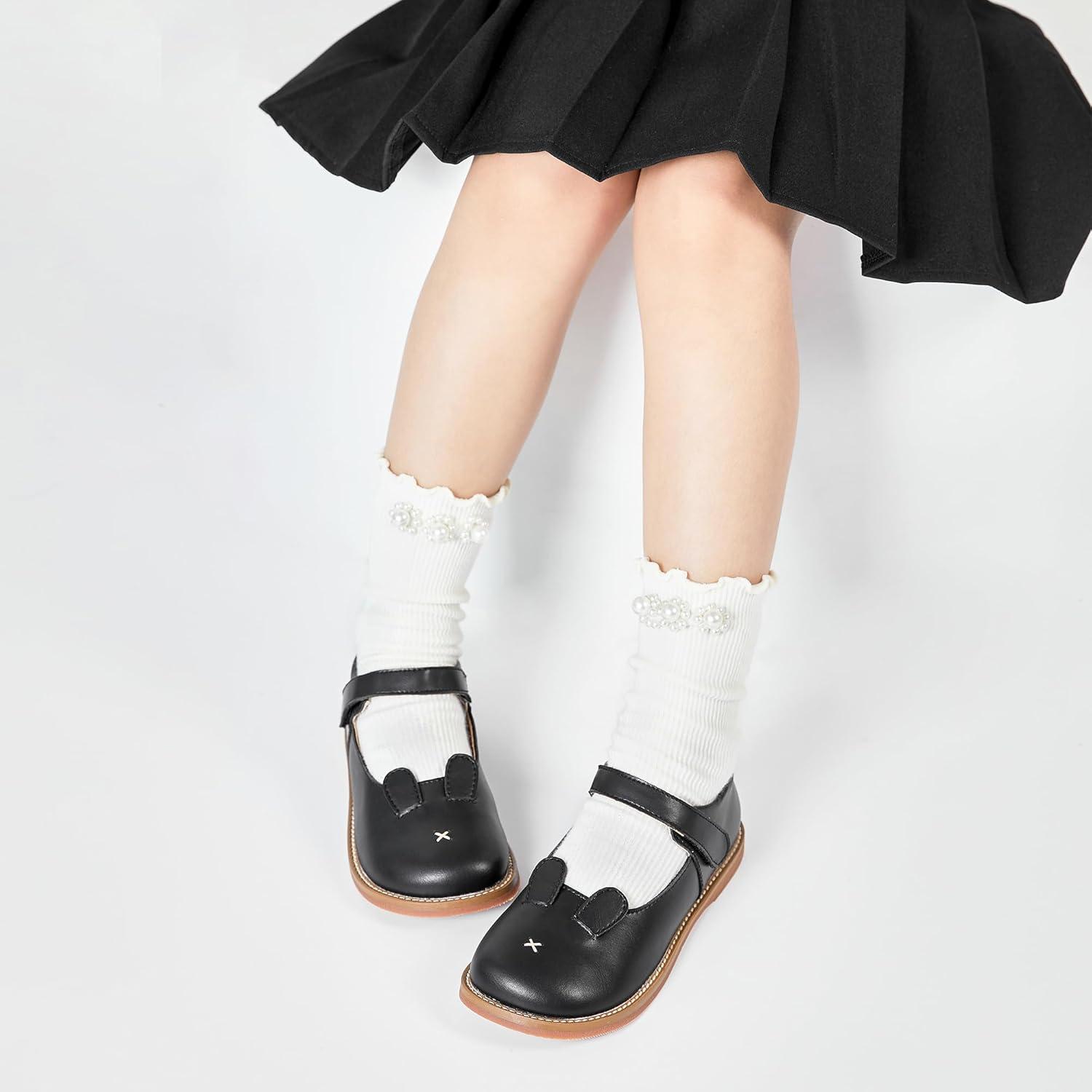 imageKiderence Toddler Girls Mary Jane Dress Shoes Little Girls School Oxford FlatsC H01 Black