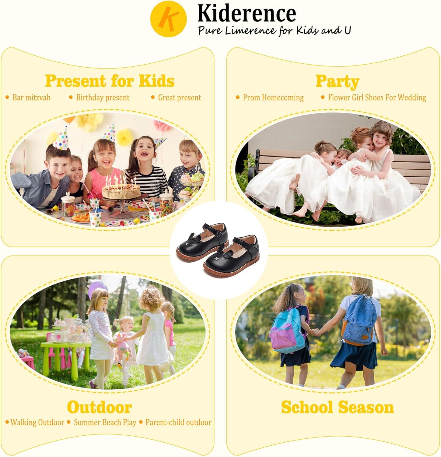 imageKiderence Toddler Girls Mary Jane Dress Shoes Little Girls School Oxford FlatsC H01 Black