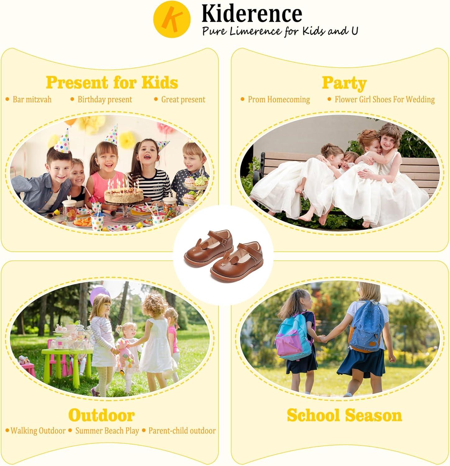 imageKiderence Toddler Girls Mary Jane Dress Shoes Little Girls School Oxford FlatsC H01 Brown