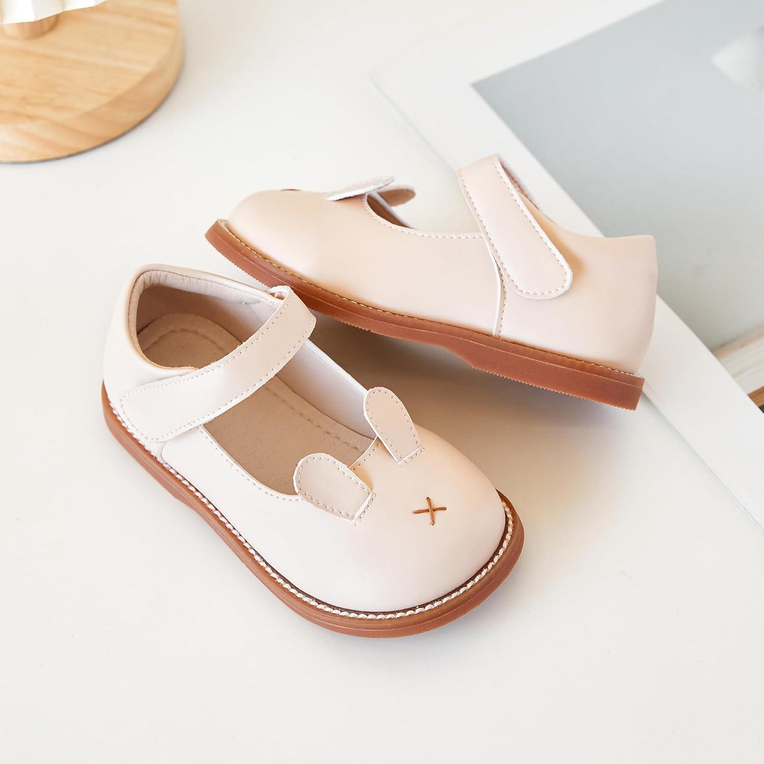 imageKiderence Toddler Girls Mary Jane Dress Shoes Little Girls School Oxford FlatsC H01 White