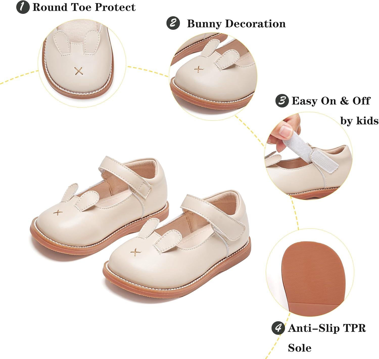 imageKiderence Toddler Girls Mary Jane Dress Shoes Little Girls School Oxford FlatsC H01 White