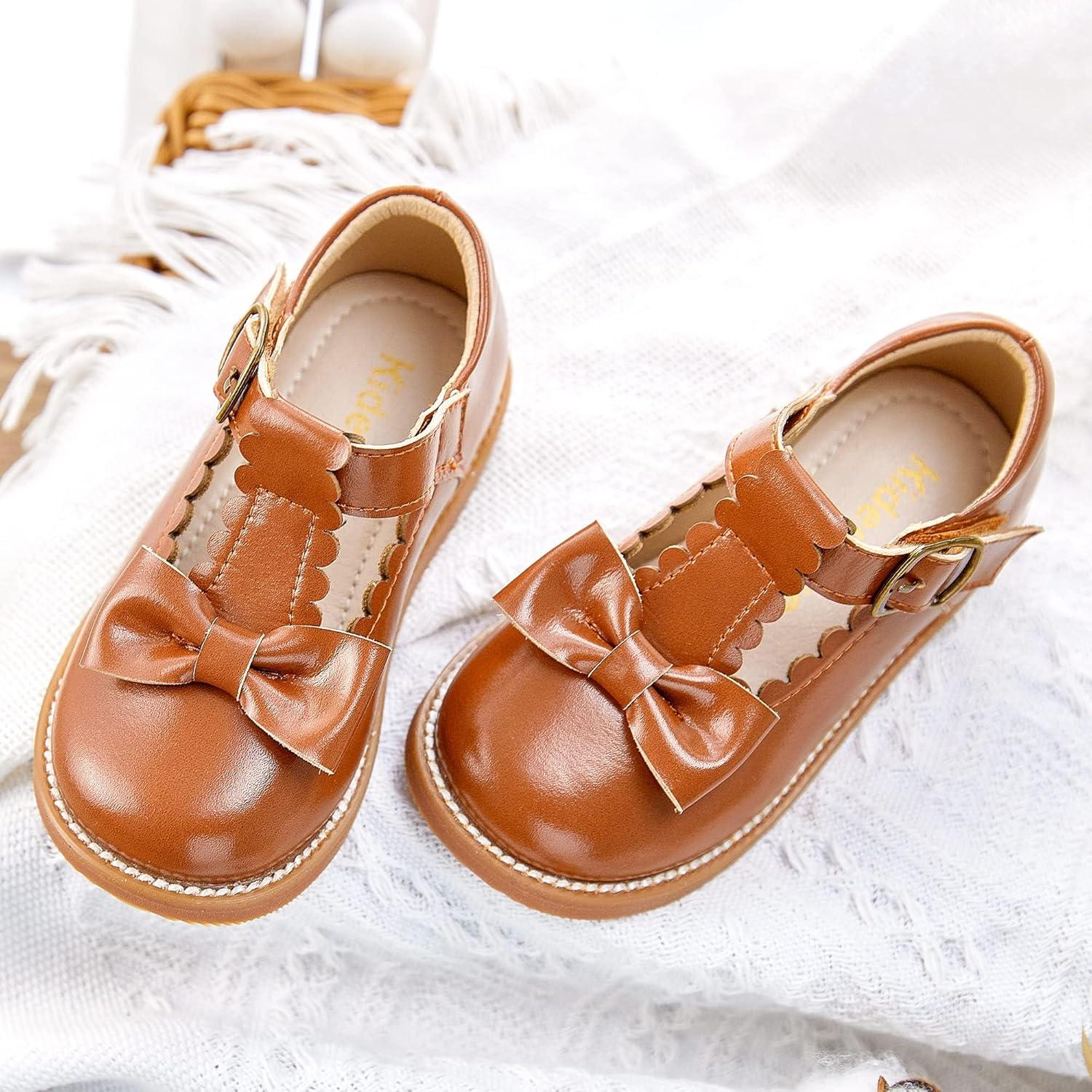 imageKiderence Toddler Girls Mary Jane Dress Shoes Little Girls School Oxford FlatsCk251 Brown