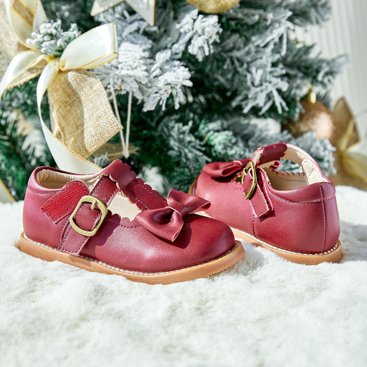 imageKiderence Toddler Girls Mary Jane Dress Shoes Little Girls School Oxford FlatsCk251 Claret