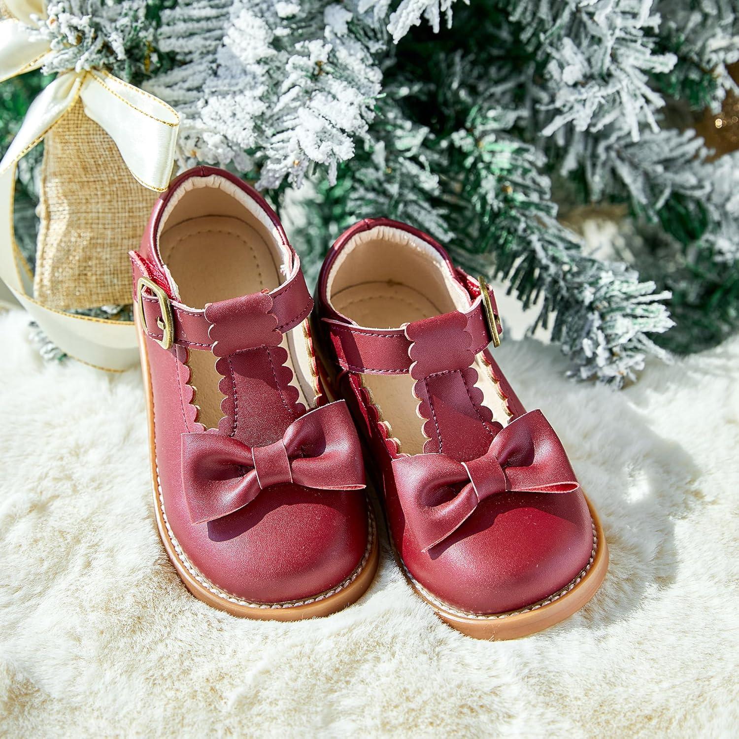 imageKiderence Toddler Girls Mary Jane Dress Shoes Little Girls School Oxford FlatsCk251 Claret