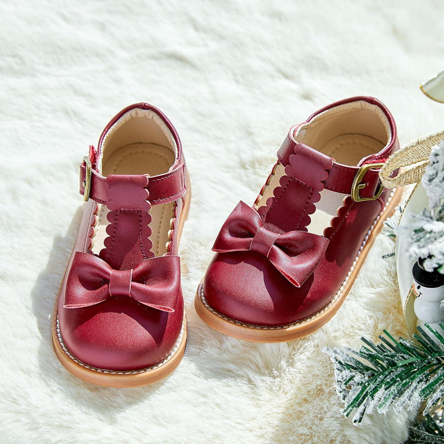 imageKiderence Toddler Girls Mary Jane Dress Shoes Little Girls School Oxford FlatsCk251 Claret