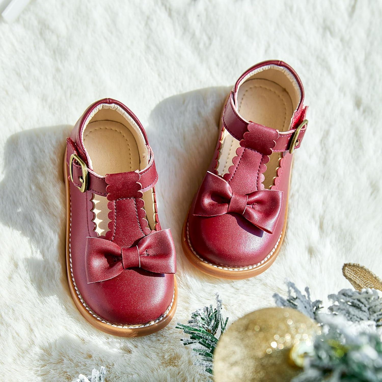 imageKiderence Toddler Girls Mary Jane Dress Shoes Little Girls School Oxford FlatsCk251 Claret