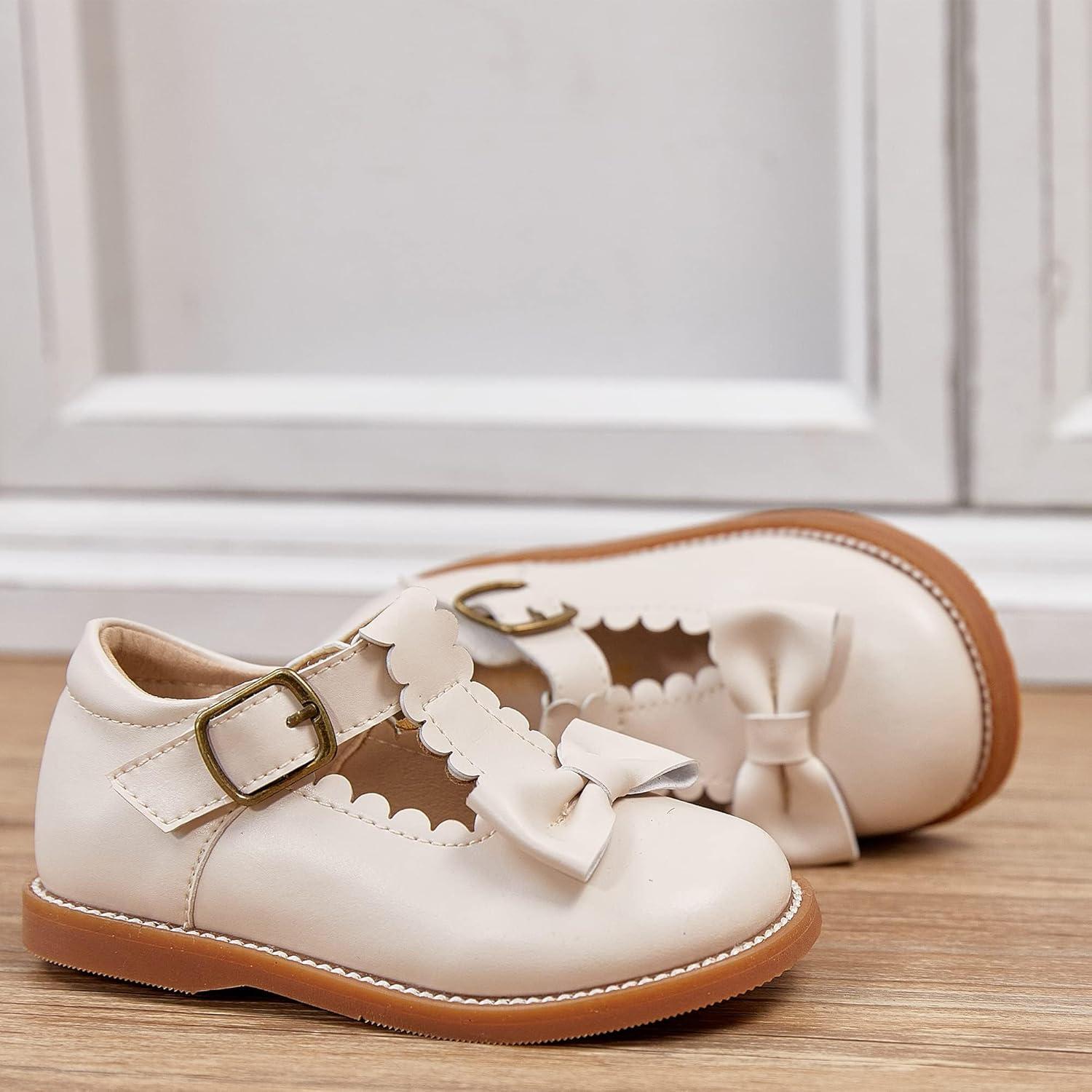 imageKiderence Toddler Girls Mary Jane Dress Shoes Little Girls School Oxford FlatsCk251 Off White