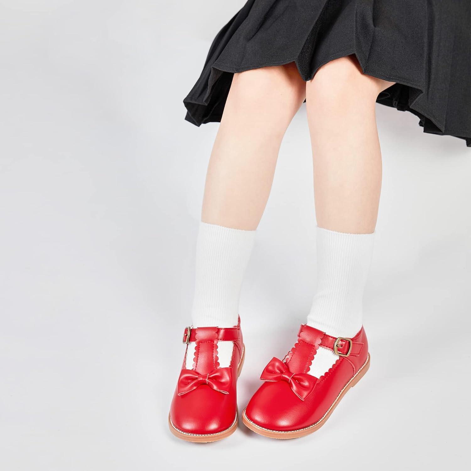 imageKiderence Toddler Girls Mary Jane Dress Shoes Little Girls School Oxford FlatsCk251 Red