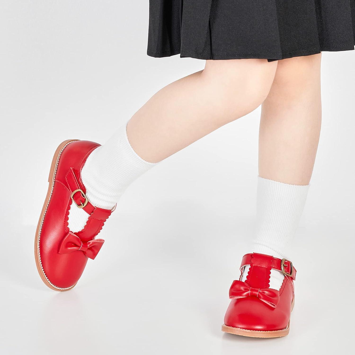 imageKiderence Toddler Girls Mary Jane Dress Shoes Little Girls School Oxford FlatsCk251 Red