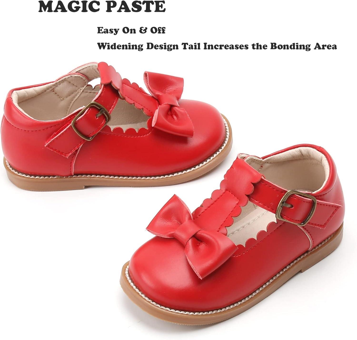 imageKiderence Toddler Girls Mary Jane Dress Shoes Little Girls School Oxford FlatsCk251 Red