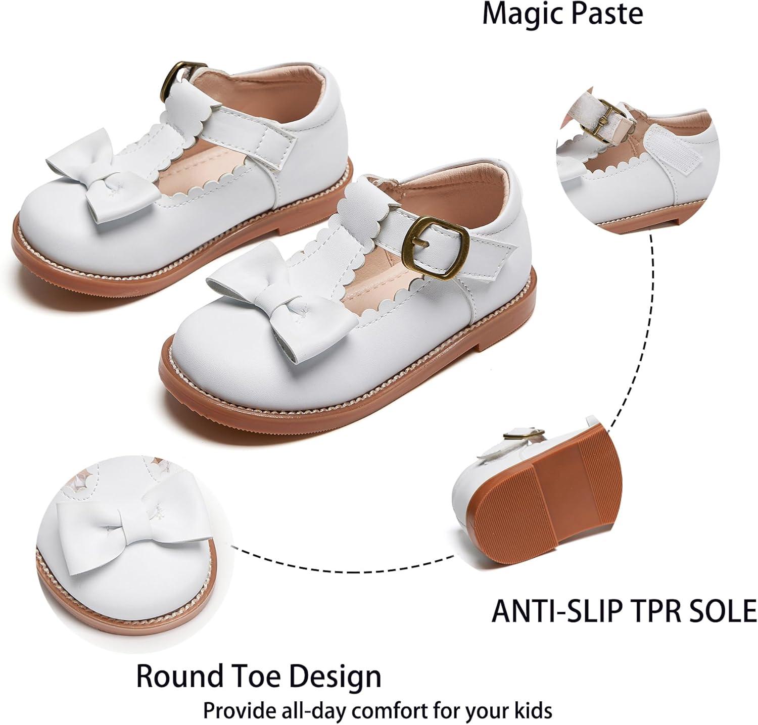 imageKiderence Toddler Girls Mary Jane Dress Shoes Little Girls School Oxford FlatsCk251 White