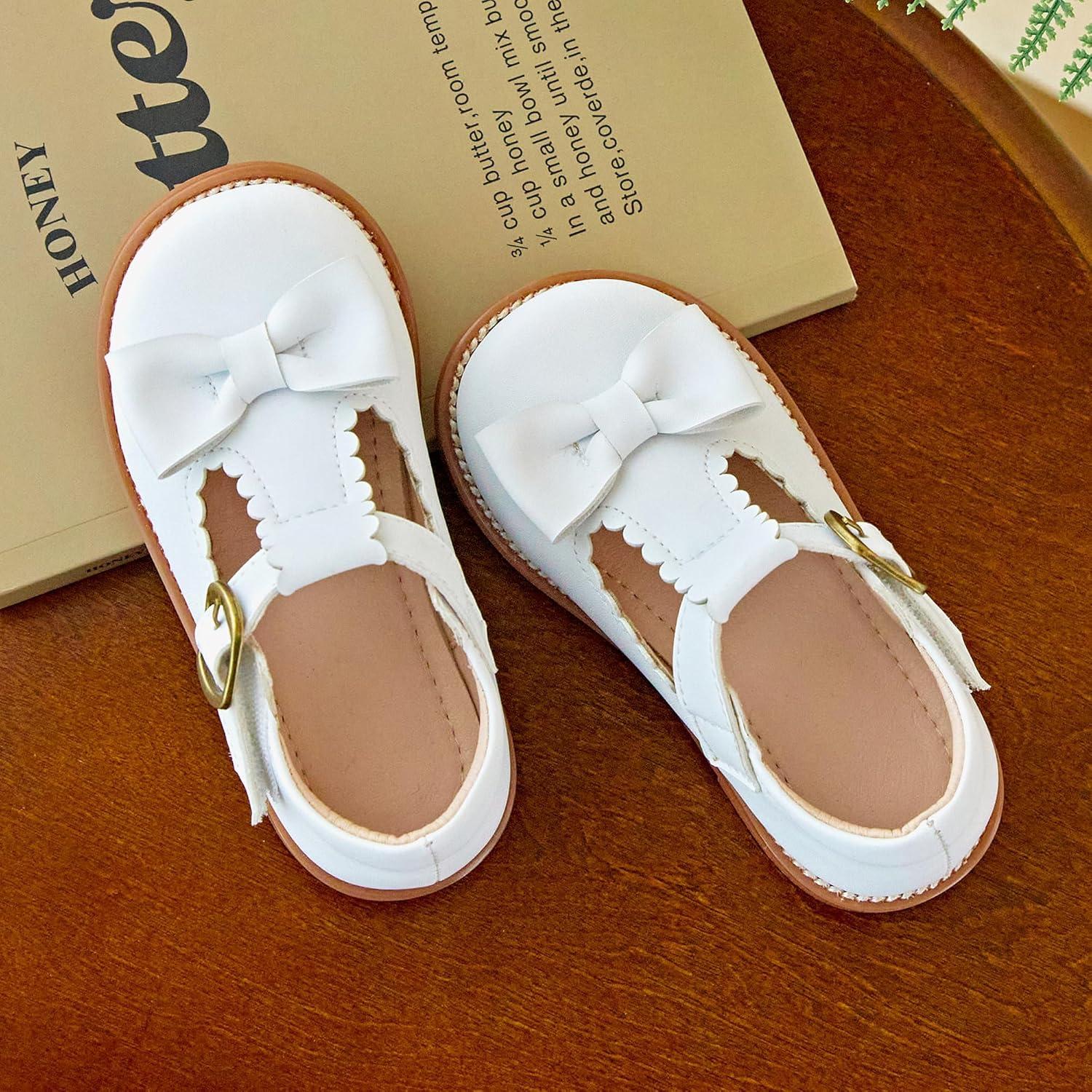 imageKiderence Toddler Girls Mary Jane Dress Shoes Little Girls School Oxford FlatsCk251 White