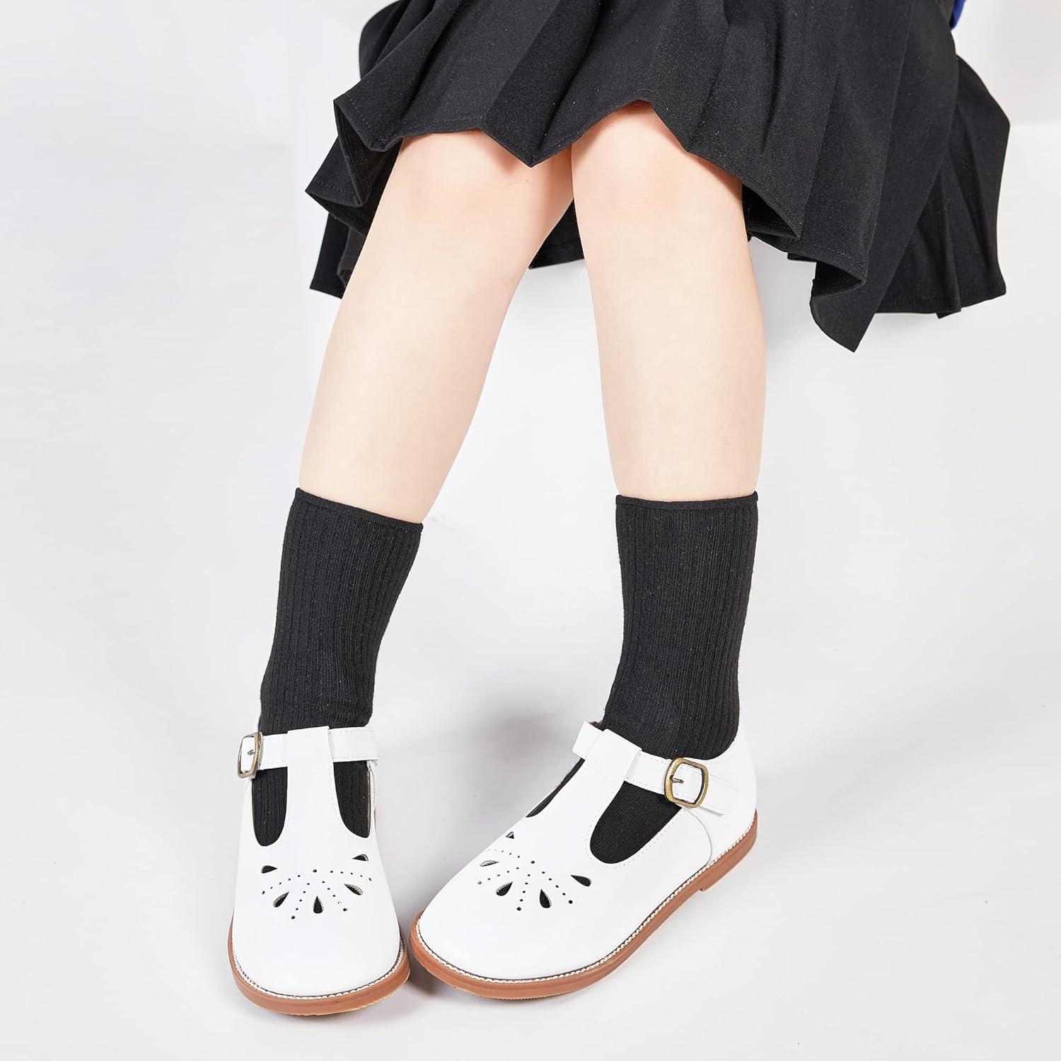 imageKiderence Toddler Girls Mary Jane Dress Shoes Little Girls School Oxford FlatsCk256 White