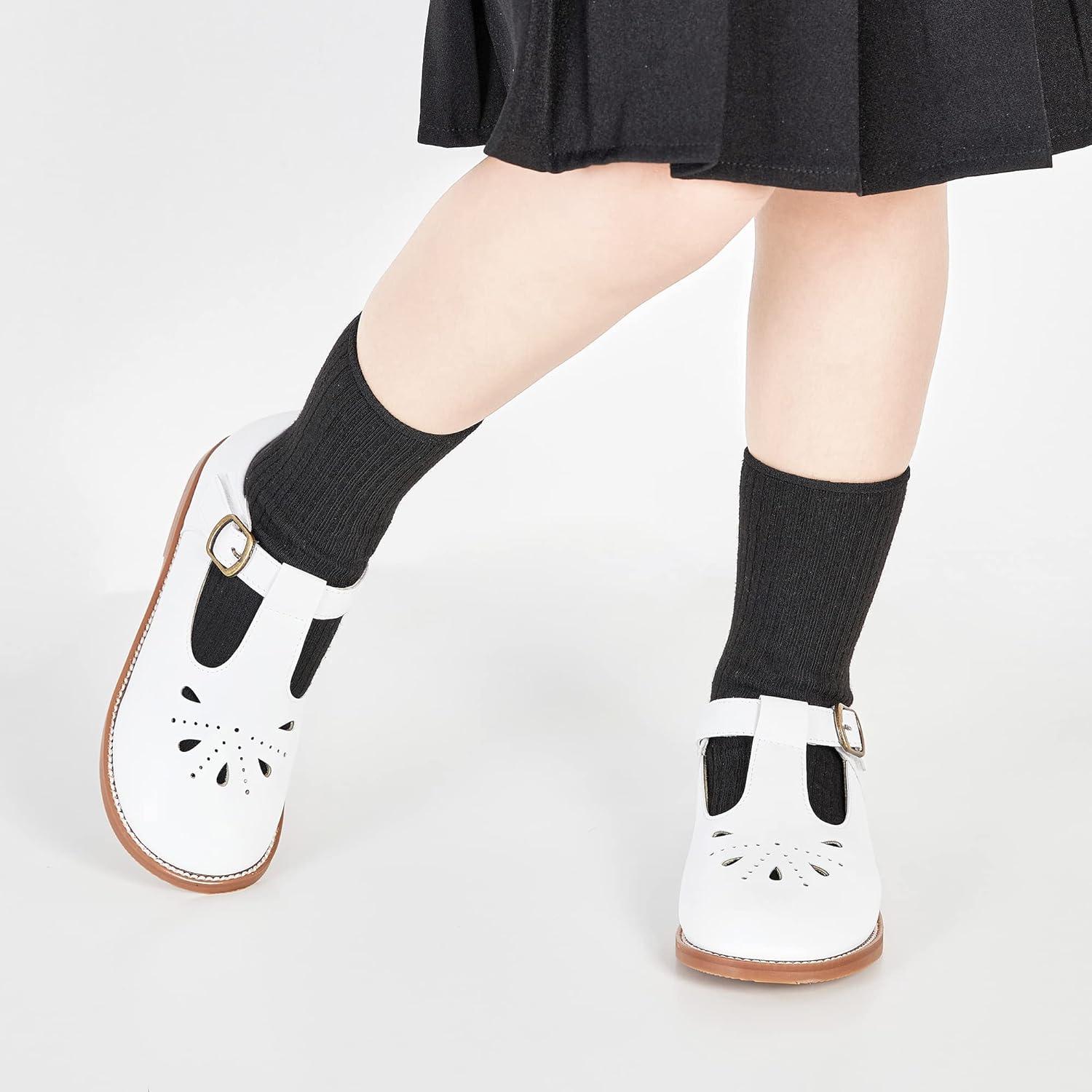 imageKiderence Toddler Girls Mary Jane Dress Shoes Little Girls School Oxford FlatsCk256 White