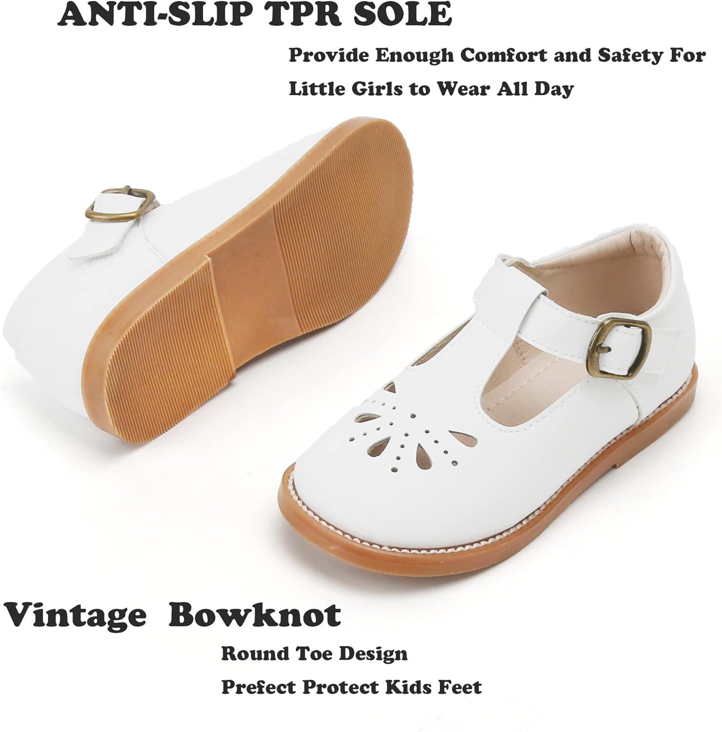 imageKiderence Toddler Girls Mary Jane Dress Shoes Little Girls School Oxford FlatsCk256 White