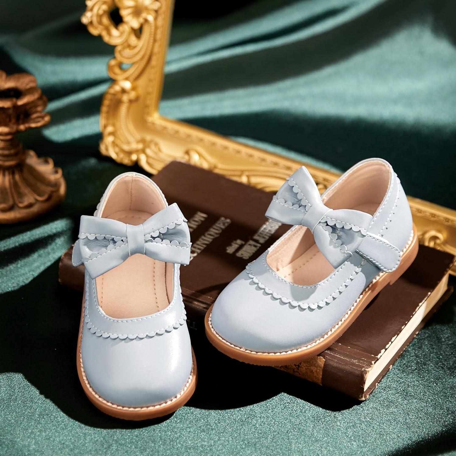 imageKiderence Toddler Girls Mary Jane Dress Shoes Little Girls School Oxford FlatsCk332 Blue