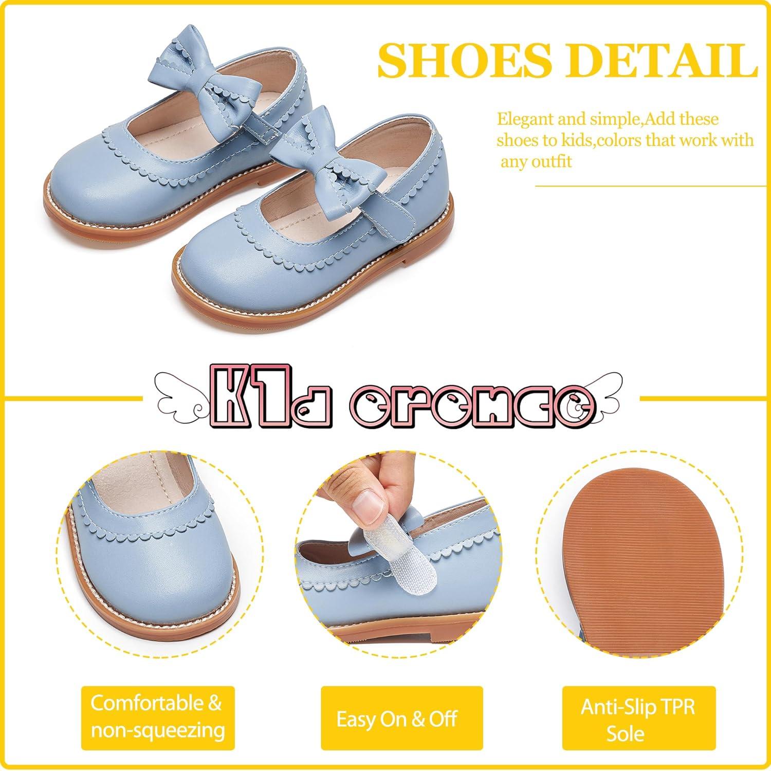 imageKiderence Toddler Girls Mary Jane Dress Shoes Little Girls School Oxford FlatsCk332 Blue