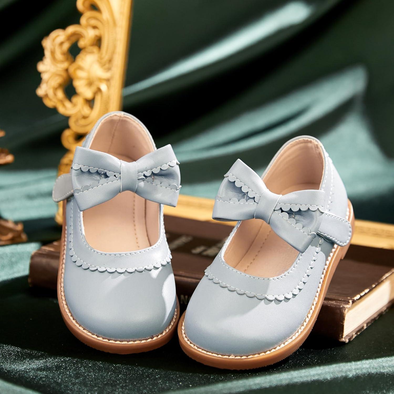 imageKiderence Toddler Girls Mary Jane Dress Shoes Little Girls School Oxford FlatsCk332 Blue