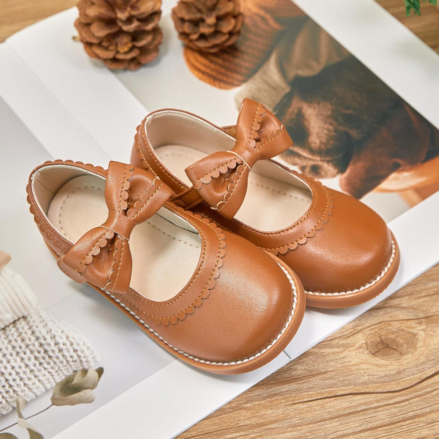 imageKiderence Toddler Girls Mary Jane Dress Shoes Little Girls School Oxford FlatsCk332 Brown