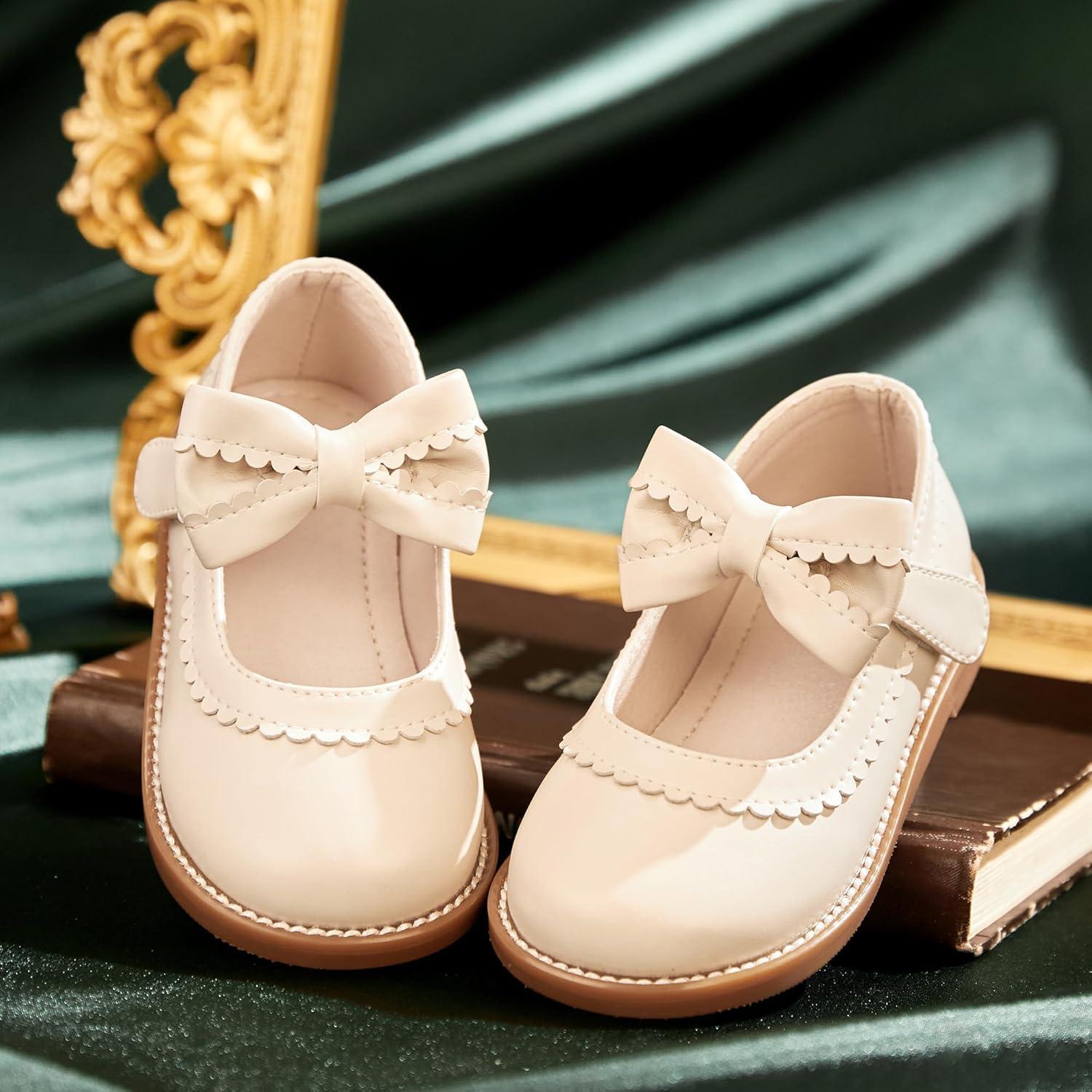 imageKiderence Toddler Girls Mary Jane Dress Shoes Little Girls School Oxford FlatsCk332 Off White