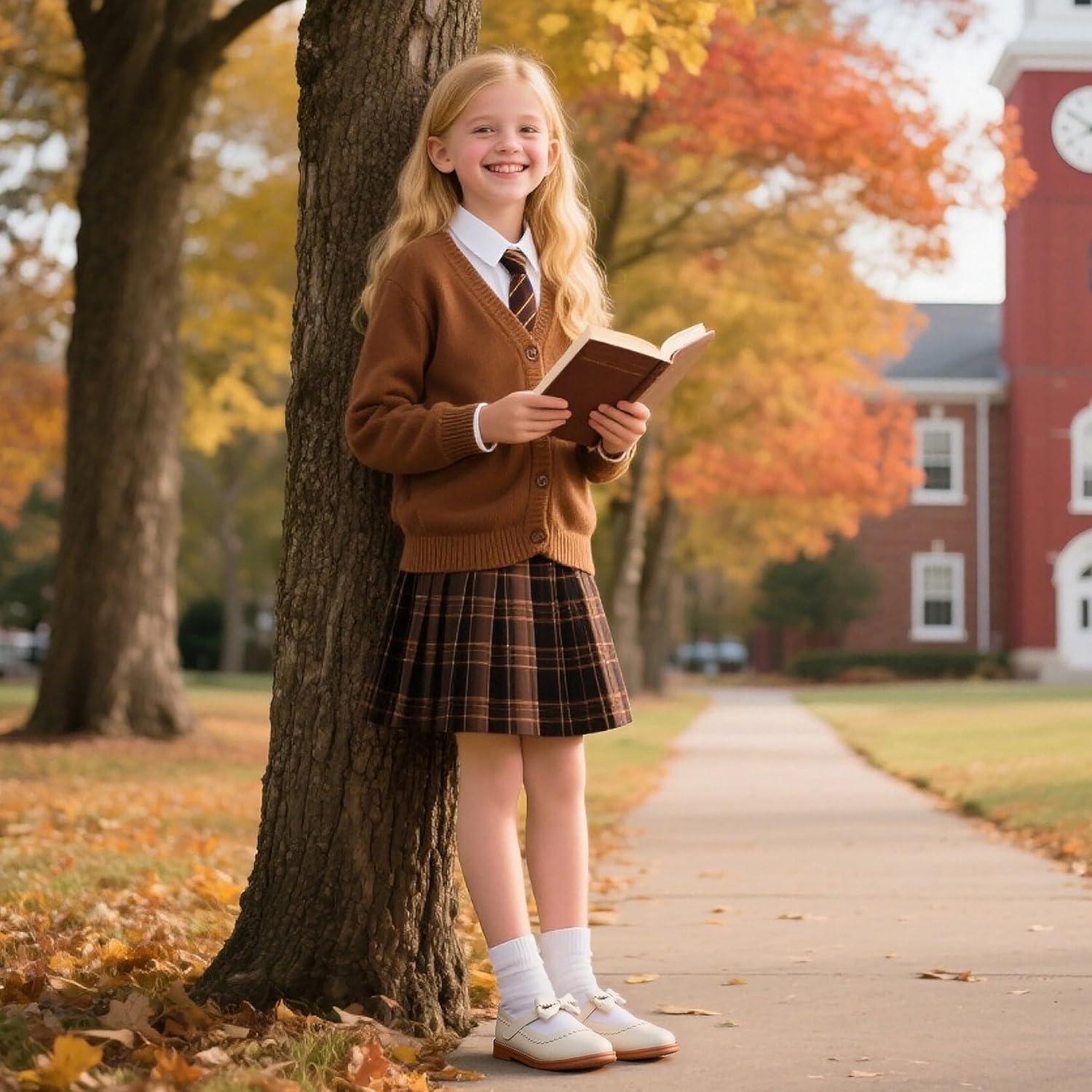 imageKiderence Toddler Girls Mary Jane Dress Shoes Little Girls School Oxford FlatsCk332 Off White