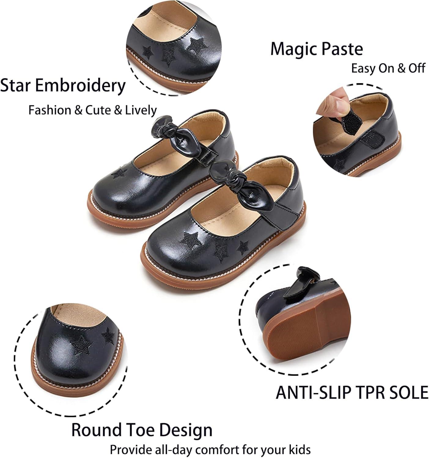 imageKiderence Toddler Girls Mary Jane Dress Shoes Little Girls School Oxford FlatsCk337 Black