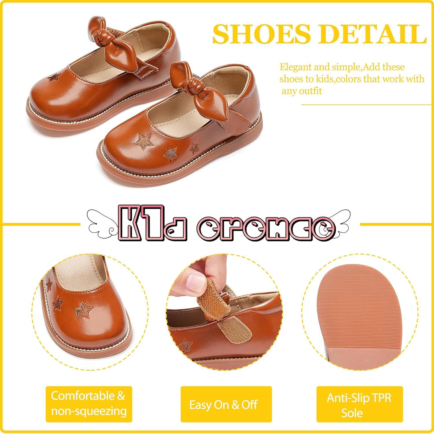 imageKiderence Toddler Girls Mary Jane Dress Shoes Little Girls School Oxford FlatsCk337 Brown