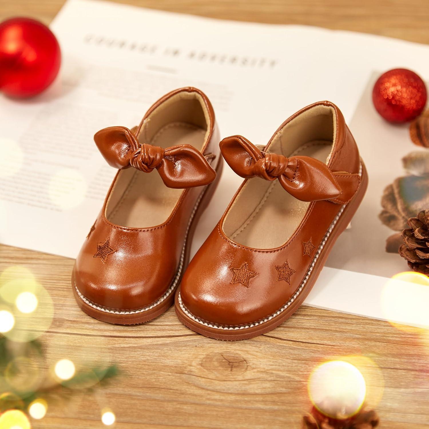 imageKiderence Toddler Girls Mary Jane Dress Shoes Little Girls School Oxford FlatsCk337 Brown