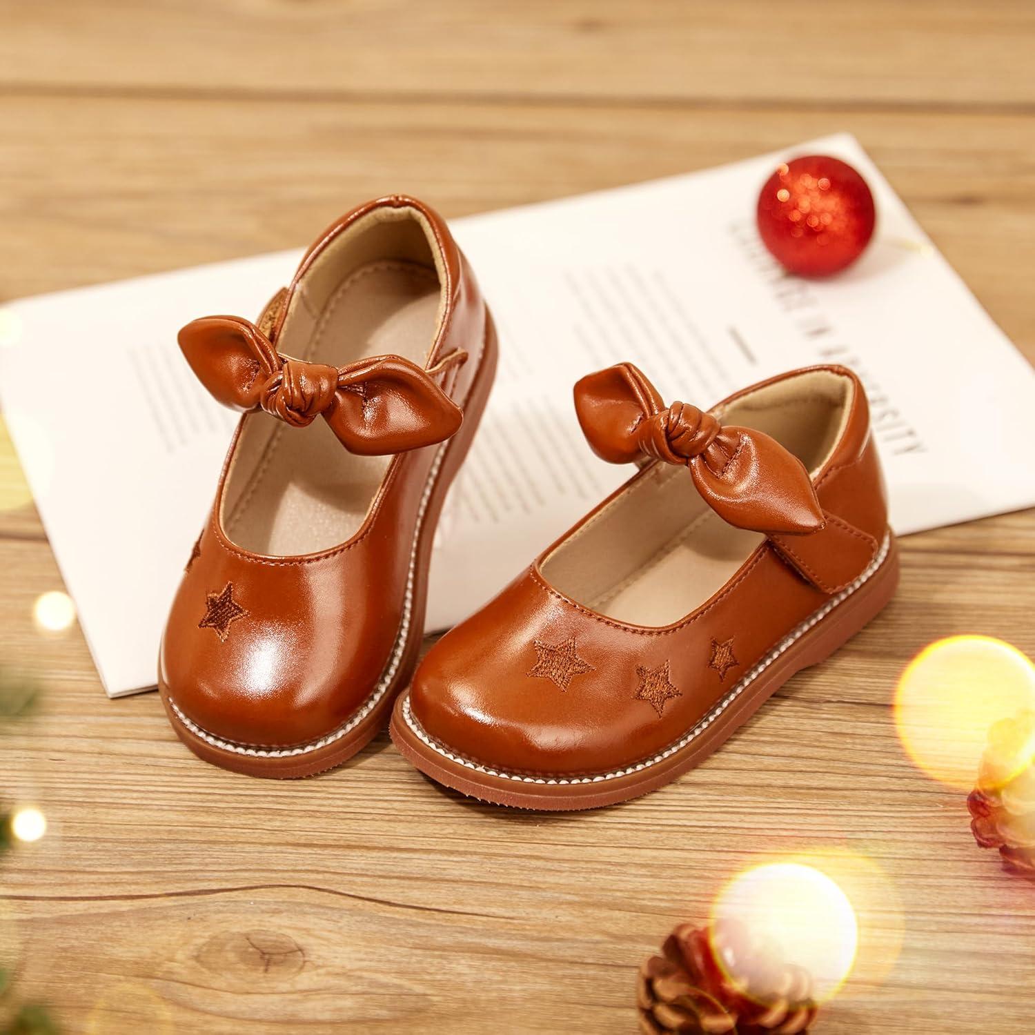 imageKiderence Toddler Girls Mary Jane Dress Shoes Little Girls School Oxford FlatsCk337 Brown
