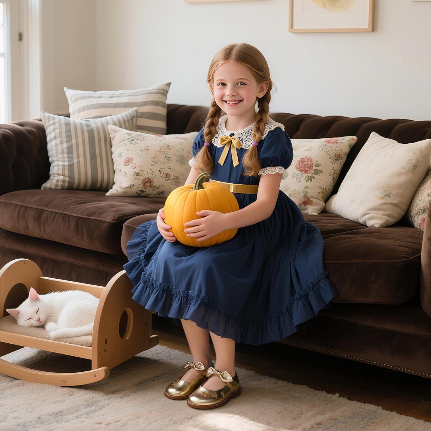 imageKiderence Toddler Girls Mary Jane Dress Shoes Little Girls School Oxford FlatsCk337 Gold