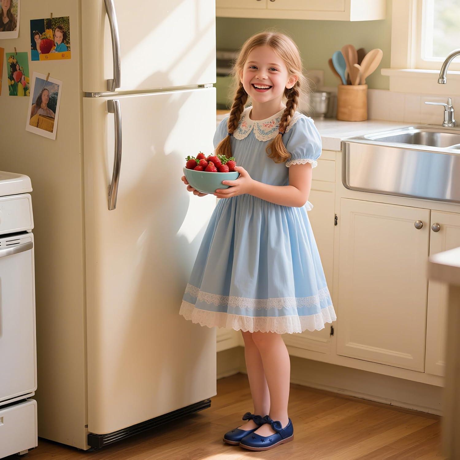 imageKiderence Toddler Girls Mary Jane Dress Shoes Little Girls School Oxford FlatsCk337 Navy Blue