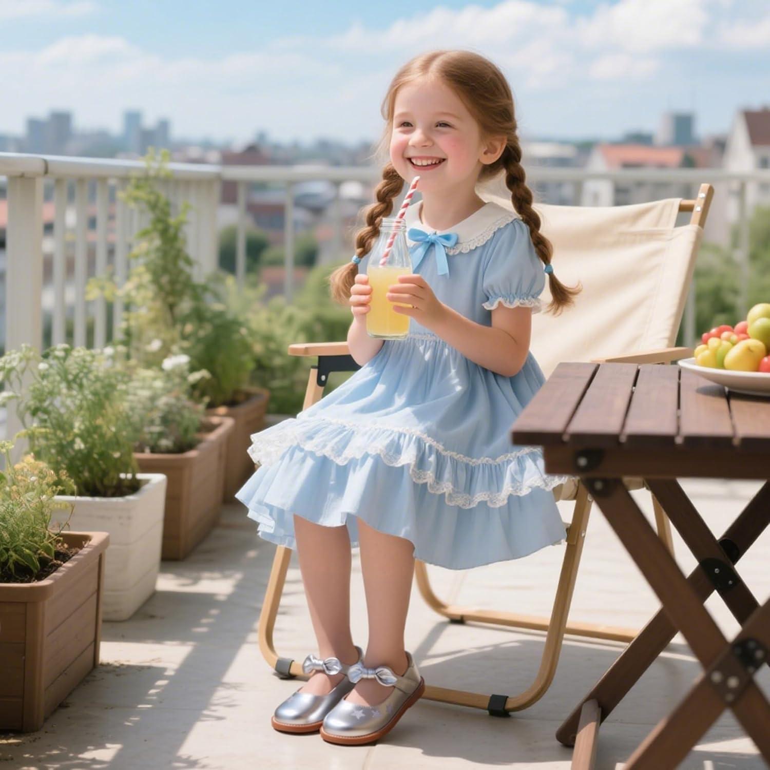 imageKiderence Toddler Girls Mary Jane Dress Shoes Little Girls School Oxford FlatsCk337 Silver