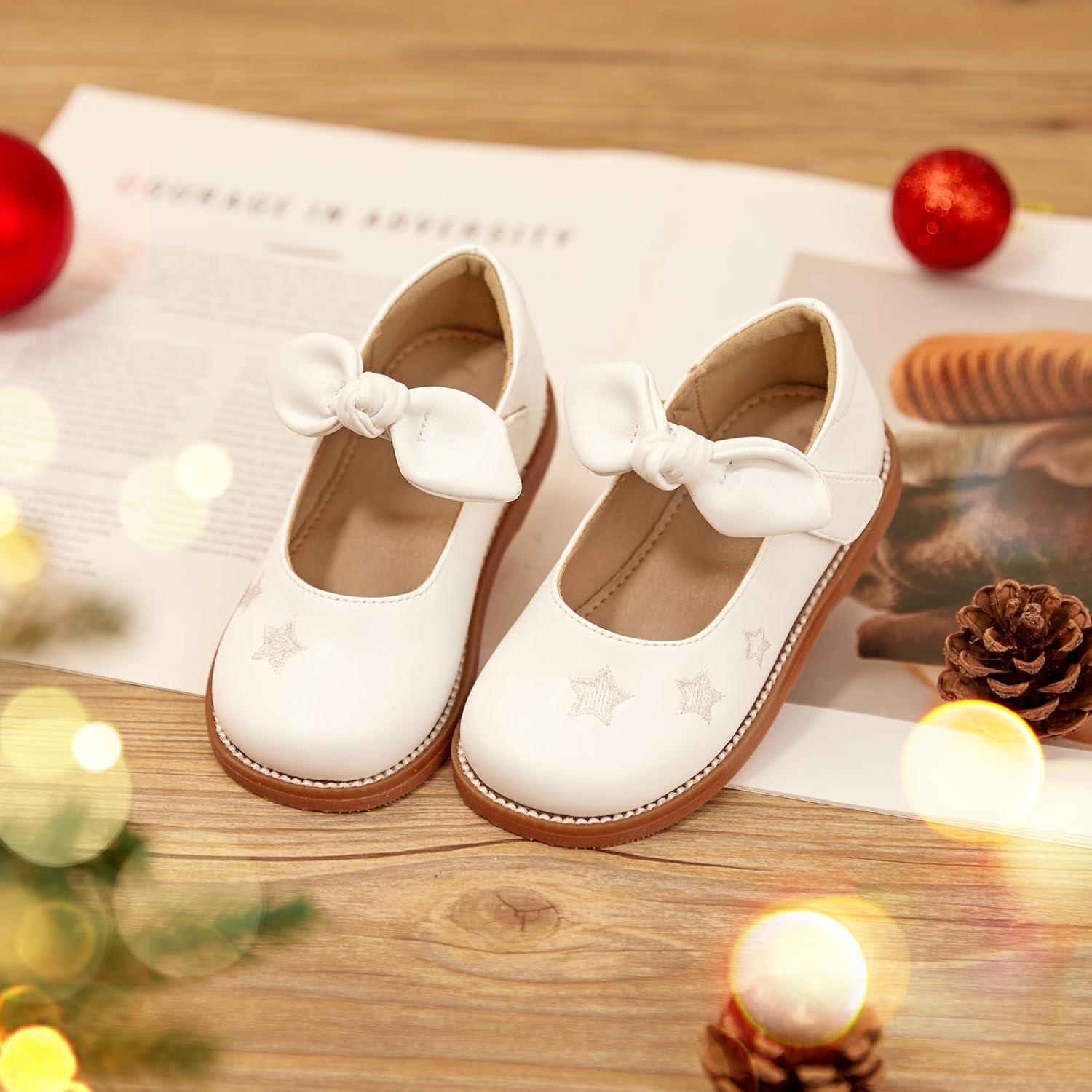 imageKiderence Toddler Girls Mary Jane Dress Shoes Little Girls School Oxford FlatsCk337 White