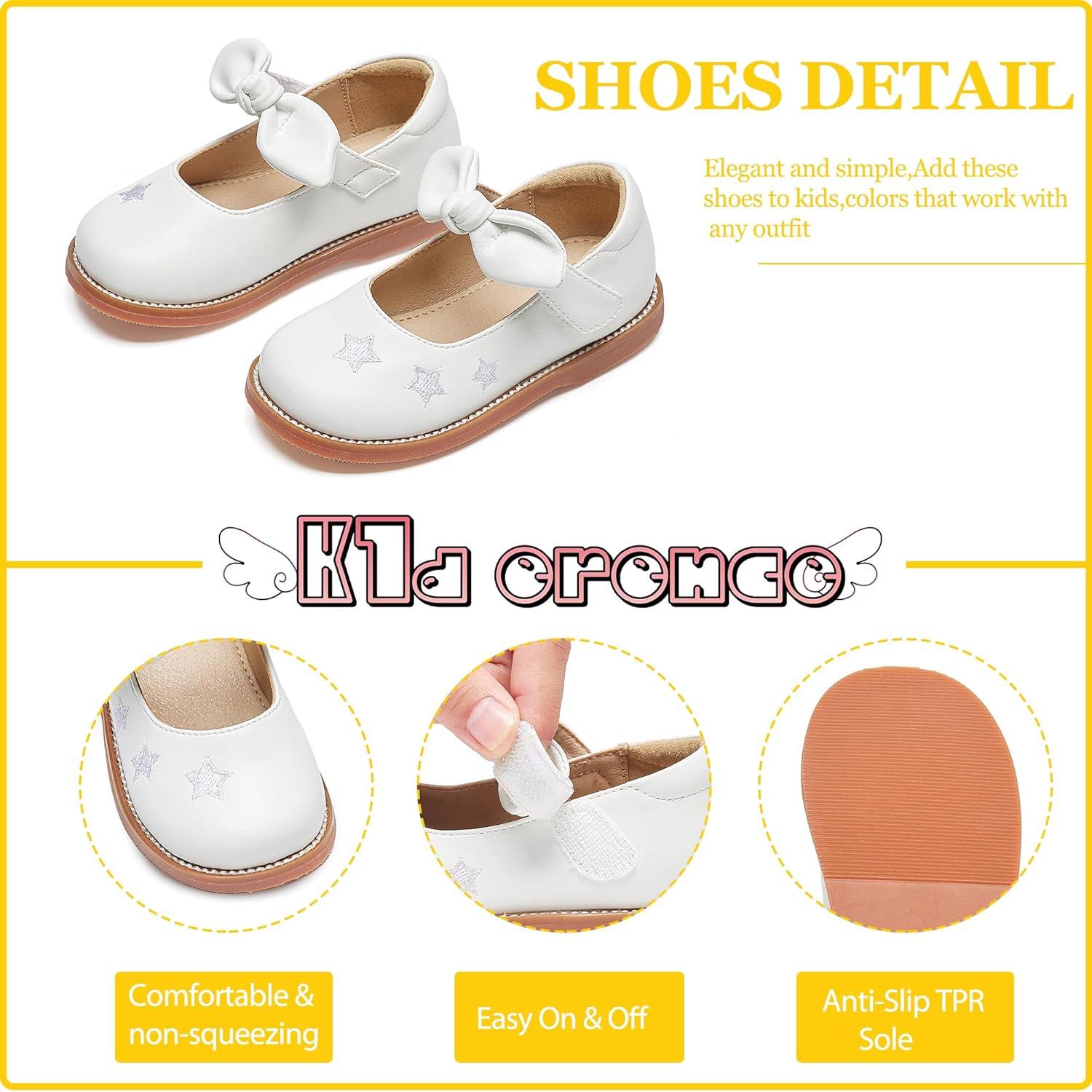 imageKiderence Toddler Girls Mary Jane Dress Shoes Little Girls School Oxford FlatsCk337 White