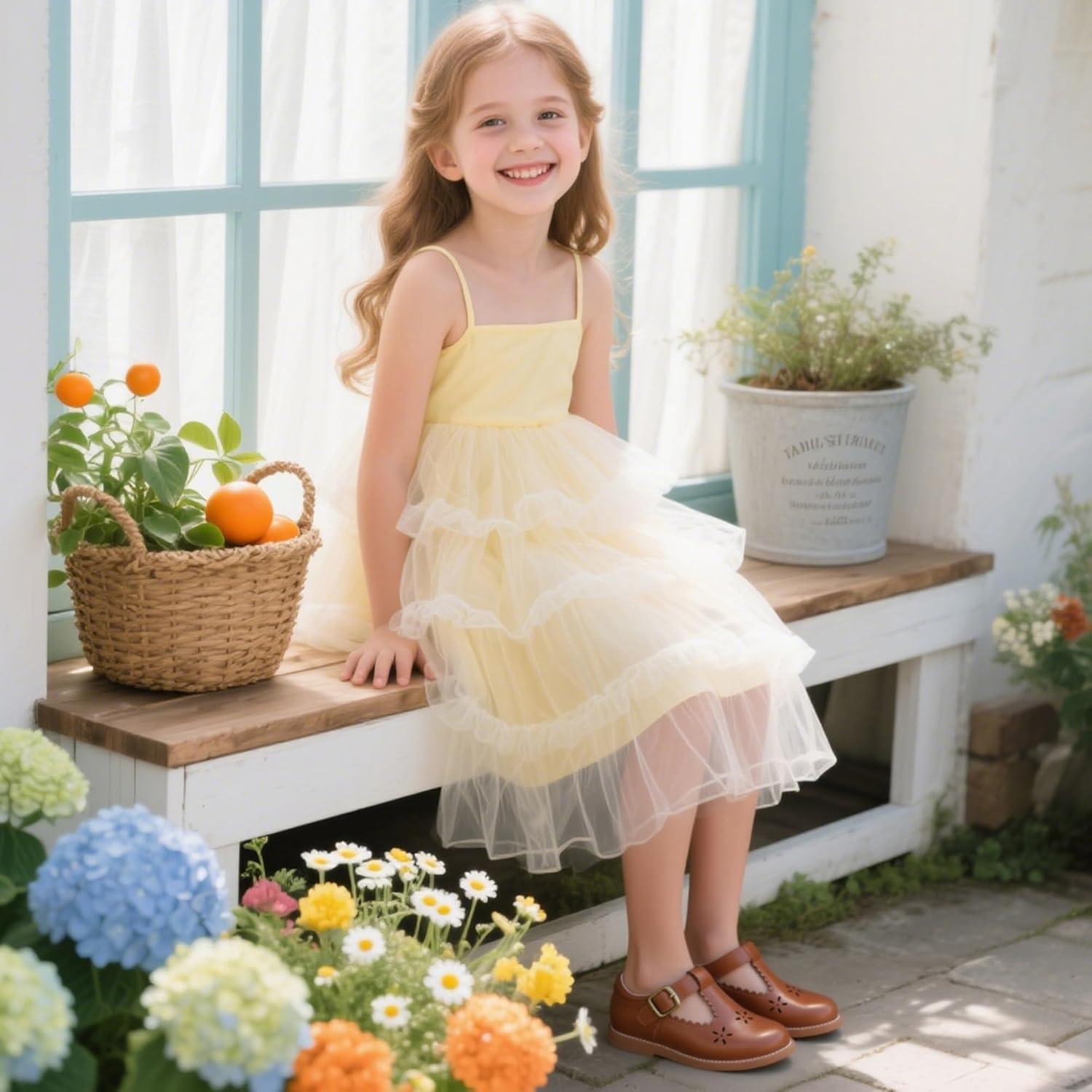 imageKiderence Toddler Girls Mary Jane Dress Shoes Little Girls School Oxford FlatsCk338 Brown