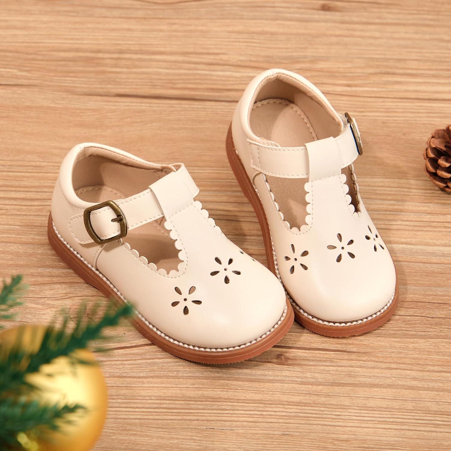 imageKiderence Toddler Girls Mary Jane Dress Shoes Little Girls School Oxford FlatsCk338 Offwhite